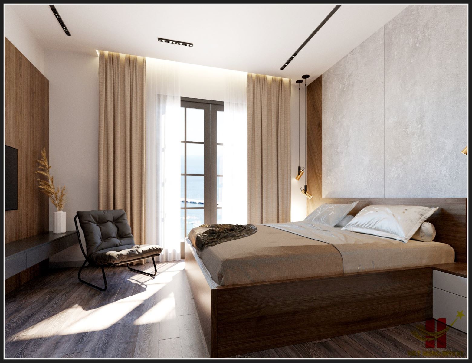 Phòng ngủ khách sạn - Phong cách hiện đại
